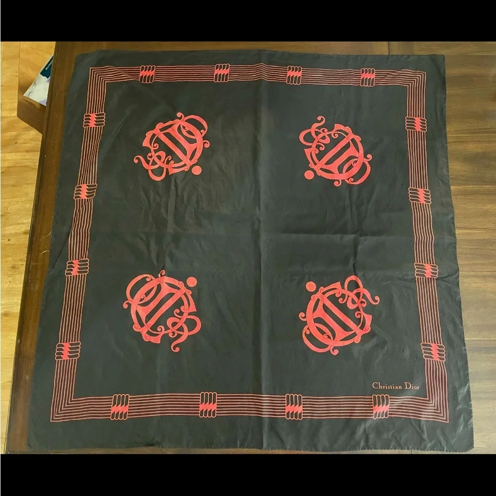 Dior Black and Red Scarf